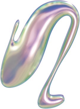 3D Liquid Chrome Modular Letter N